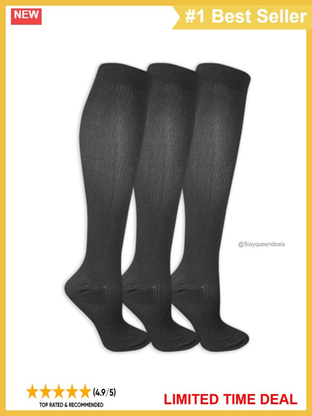 Graduated Compression Knee High Socks 8-15 mmHg APMA Accepted